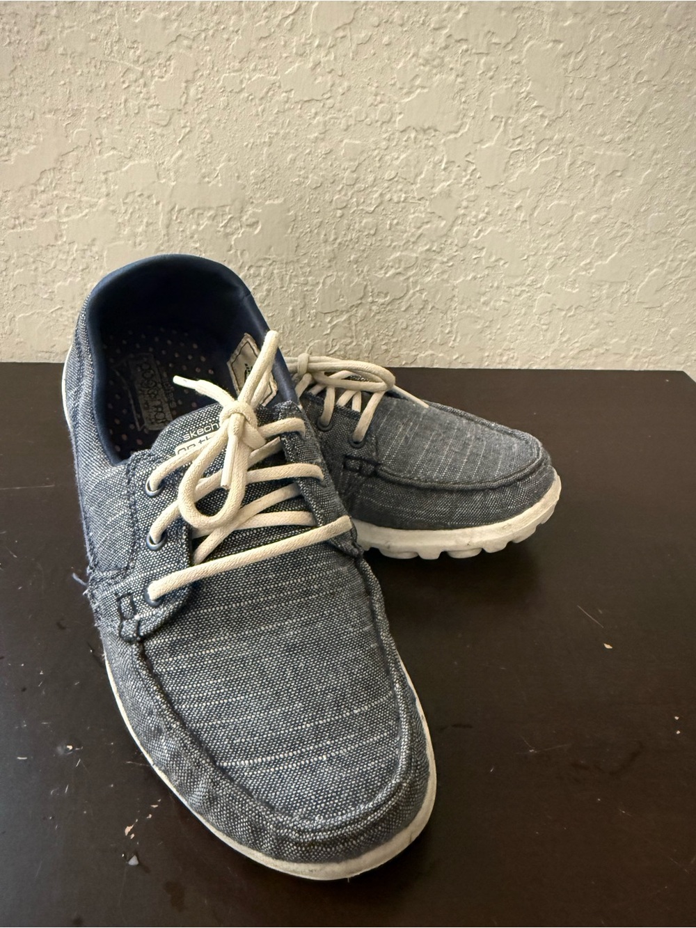 Women's Casual Denim-Style Lace-Up Shoes in Blue